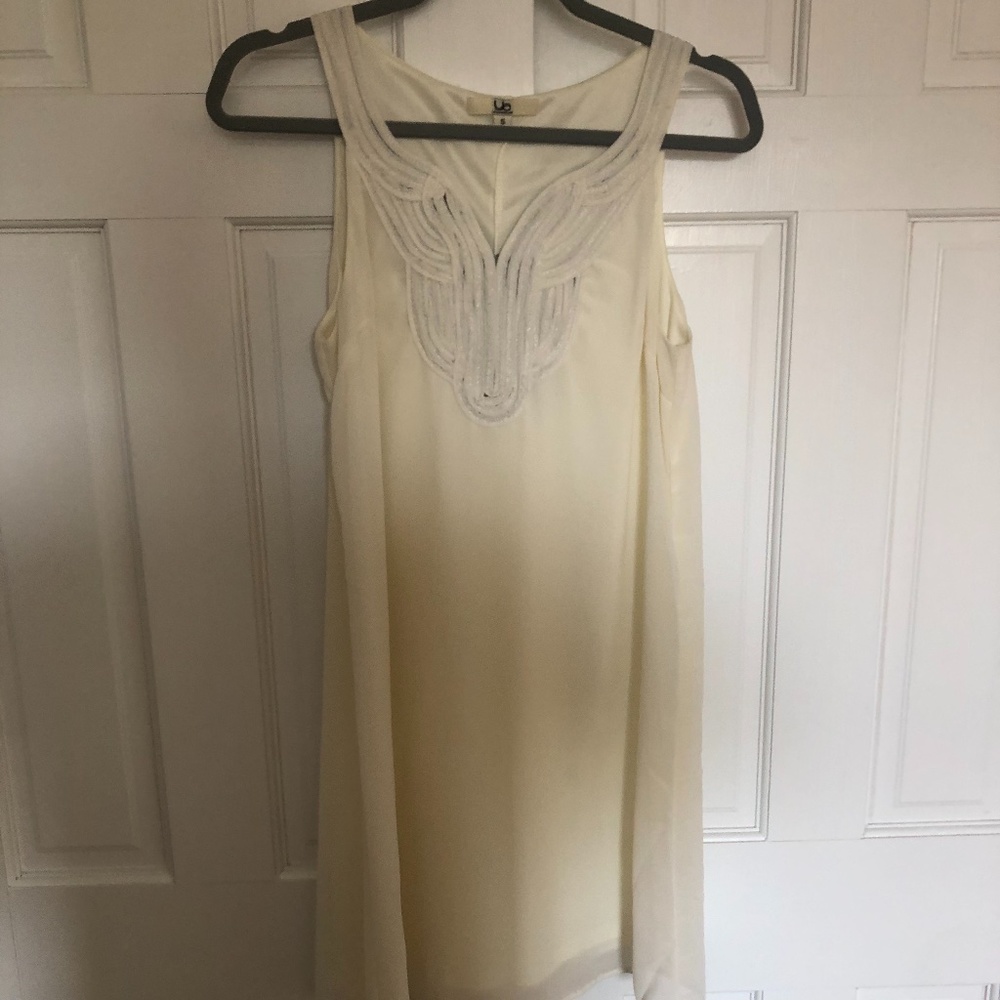 White Lace Neck Dress